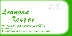 leonard keszei business card